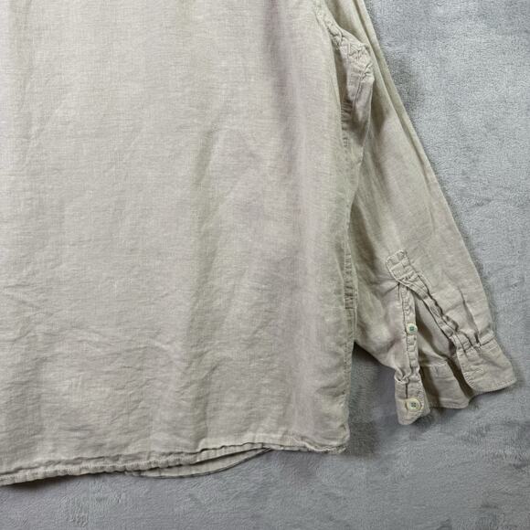 Tommy Bahama Button Up Shirt Men's XXL Linen Cream Tropical Breathable Pocket - Picture 16 of 16